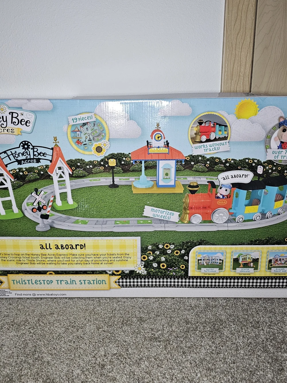 Thistlestop Train Station - Red & Teal Kids Train Playset